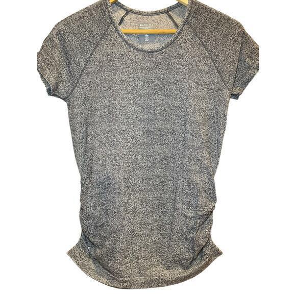 Athleta Women's Medium Fast Track Swiftly Ruched Grey‎ Heathered Running T-Shirt - Picture 1 of 11